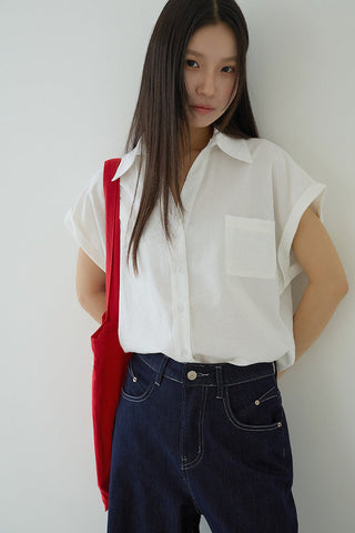flounced sleeve top