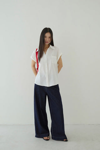 flounced sleeve top