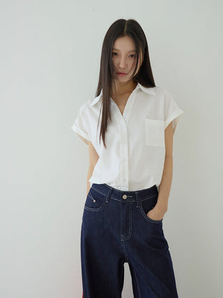 flounced sleeve top