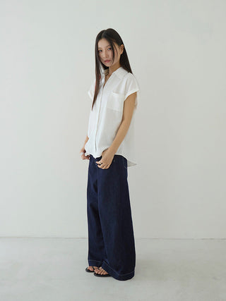 flounced sleeve top