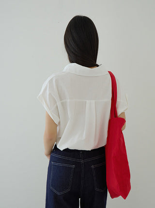 flounced sleeve top