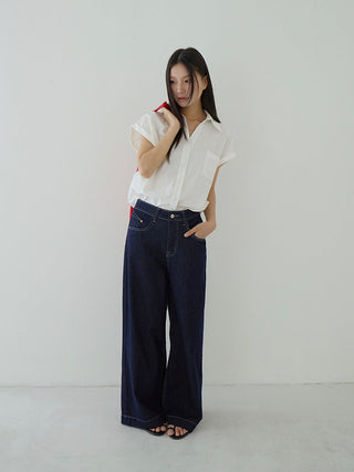 flounced sleeve top