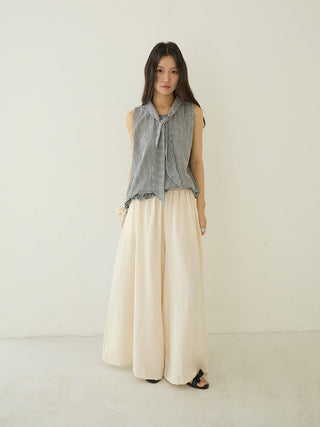plaid sleeveless Top