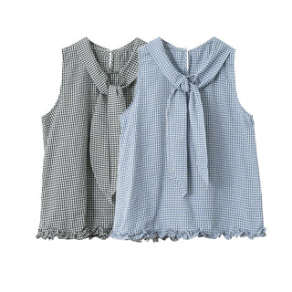 plaid sleeveless Top