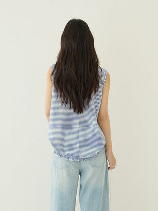 plaid sleeveless Top