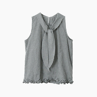 plaid sleeveless Top