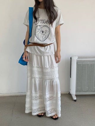 lace white skirt