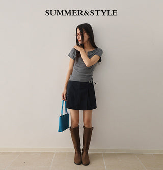 slit A-line skort