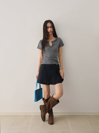 slit A-line skort