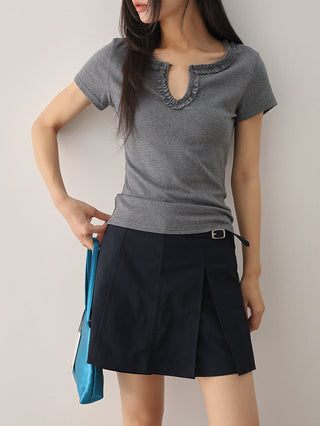 slit A-line skort