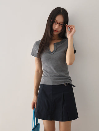slit A-line skort