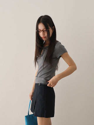 slit A-line skort