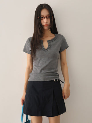 slit A-line skort