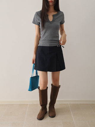 slit A-line skort