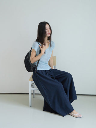 linen purple pants