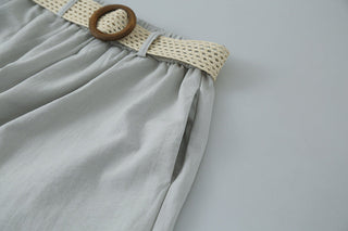 linen purple pants