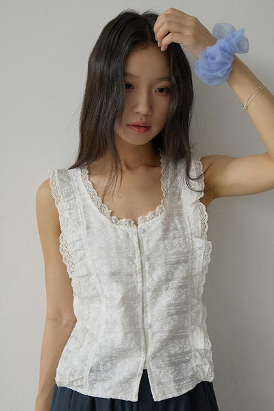 lace U-neck Top