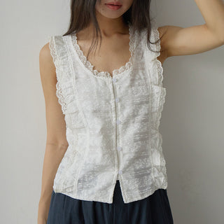 lace U-neck Top