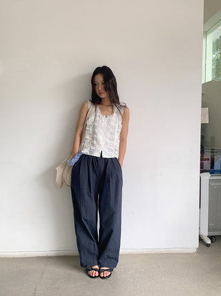 lace U-neck Top