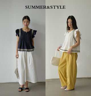 ruffle V-neck Top