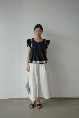 ruffle V-neck Top