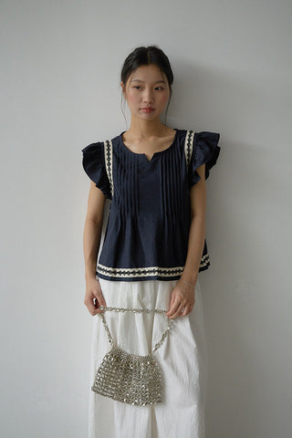 ruffle V-neck Top