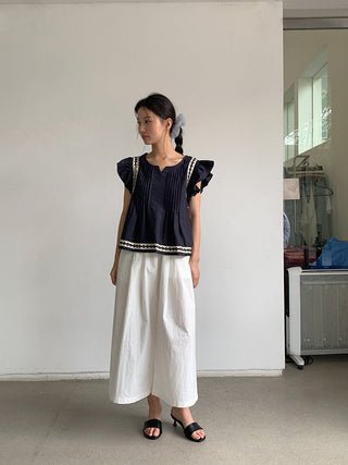 ruffle V-neck Top