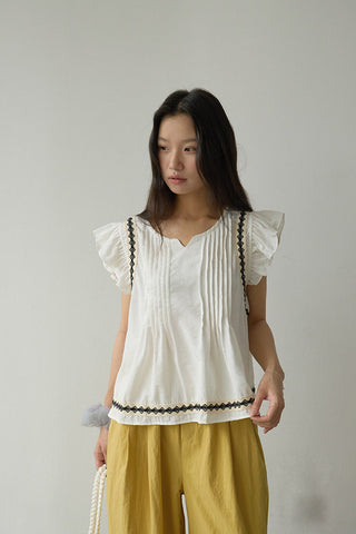 ruffle V-neck Top