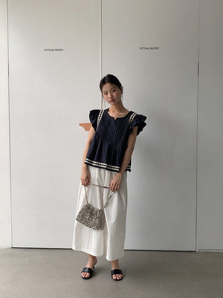 ruffle V-neck Top