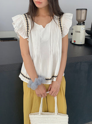 ruffle V-neck Top