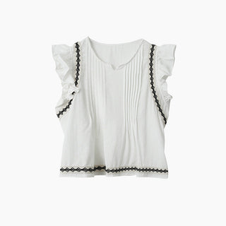 ruffle V-neck Top