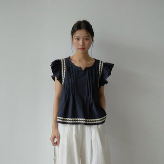 ruffle V-neck Top
