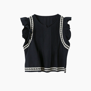 ruffle V-neck Top