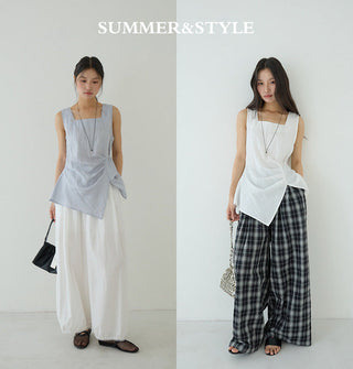 sleeveless square neck Top