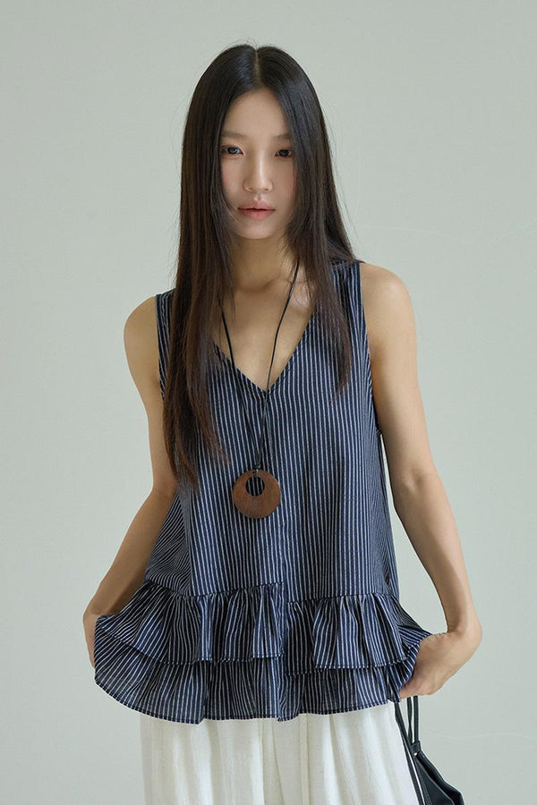 striped sleeveless Top