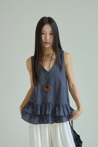striped sleeveless Top