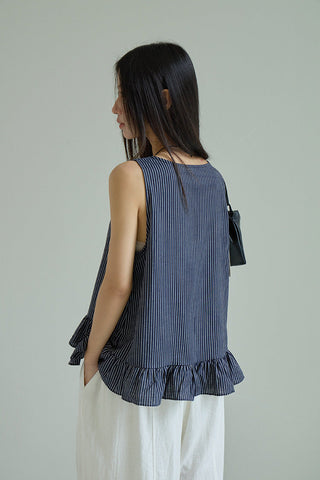 striped sleeveless Top