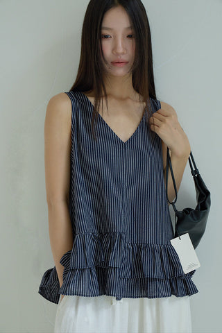 striped sleeveless Top