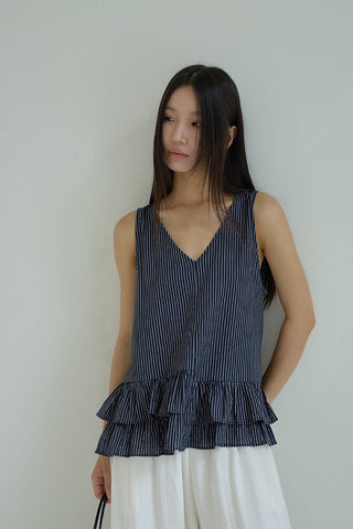 striped sleeveless Top