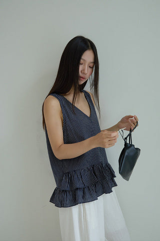 striped sleeveless Top
