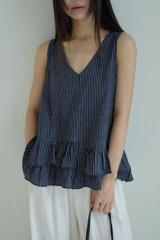 striped sleeveless Top