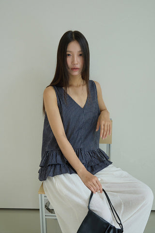 striped sleeveless Top