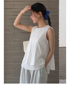 drawstring striped top