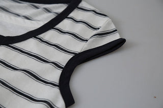 drawstring striped top