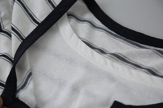 drawstring striped top