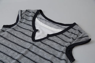 drawstring striped top