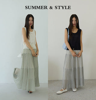 plaid A-line skirt