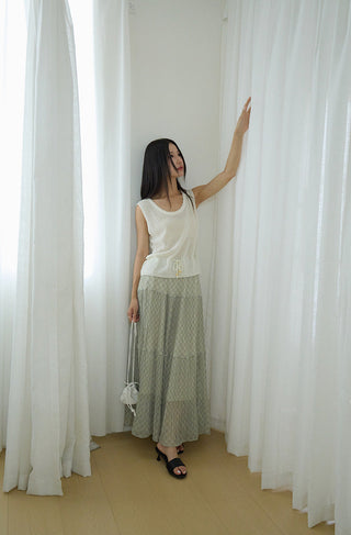 plaid A-line skirt