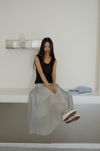 plaid A-line skirt
