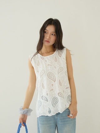 hollow lace cardigan